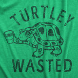 Womens Turtley Wasted T Shirt Funny Partying Drinking Turtle Joke Tee For Ladies