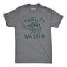 Mens Turtley Wasted T Shirt Funny Partying Drinking Turtle Joke Tee For Guys