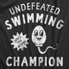 Mens Undefeated Swimming Champion T Shirt Funny Sex Sperm Joke Tee For Guys