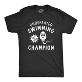 Mens Undefeated Swimming Champion T Shirt Funny Sex Sperm Joke Tee For Guys