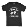 Mens Undefeated Swimming Champion T Shirt Funny Sex Sperm Joke Tee For Guys