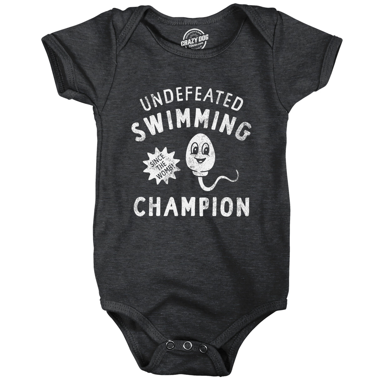 Undefeated Swimming Champion Baby Bodysuit Funny Sperm Joke Jumper For Infants