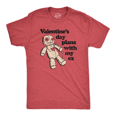 Mens Valentines Day Plans With My Ex T Shirt Funny Voodoo Doll Joke Tee For Guys
