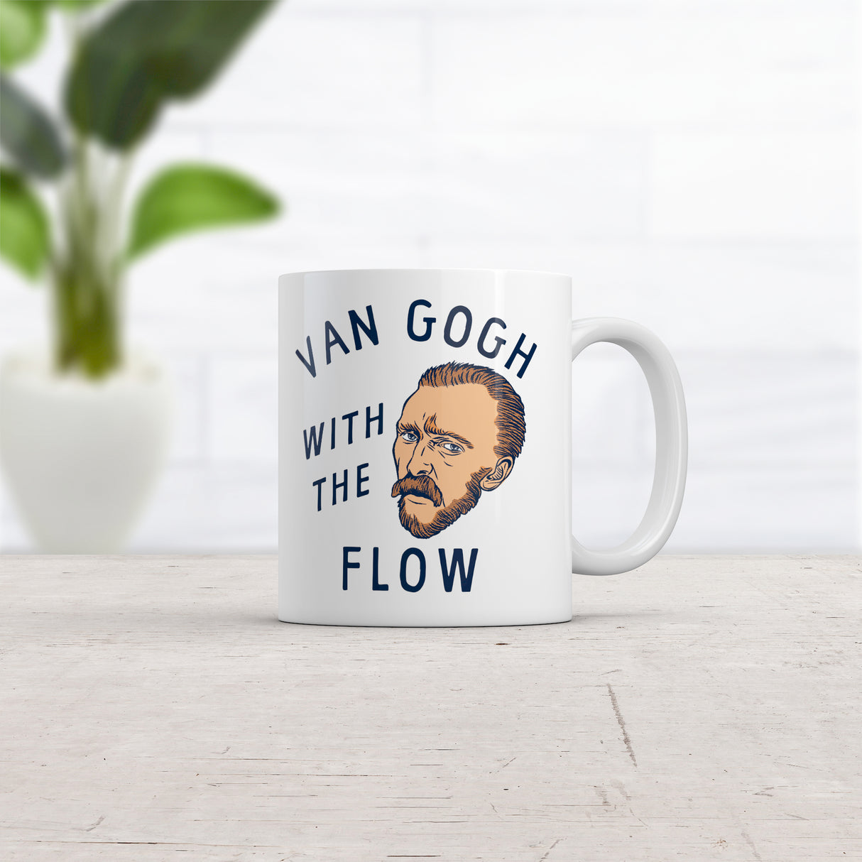 Van Gogh With The Flow Mug Funny Painter Vincent Artist Cup-11oz