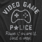 Mens Video Game Police T Shirt Funny Video Gamer Controller Joke Tee For Guys