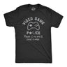 Mens Video Game Police T Shirt Funny Video Gamer Controller Joke Tee For Guys