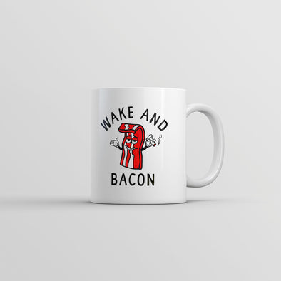 Wake And Bacon Mug Funny 420 Joint Smoking Breakfast Food Novelty Cup-11oz