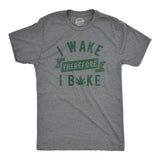 Mens I Wake Therefore I Bake T Shirt Funny 420 Pot Leaf Smoking Joke Tee For Guys