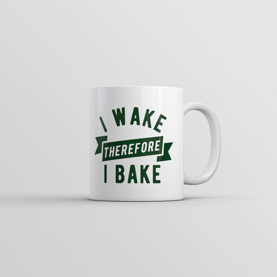 I Wake Therefore I Bake Mug Funny 420 Pot Leaf Smoking Novelty Cup-11oz