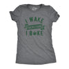 Womens I Wake Therefore I Bake T Shirt Funny 420 Pot Leaf Smoking Joke Tee For Ladies