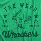 Mens The Weed Whackers State Champs T Shirt Funny 420 Weed Baseball Team Tee For Guys