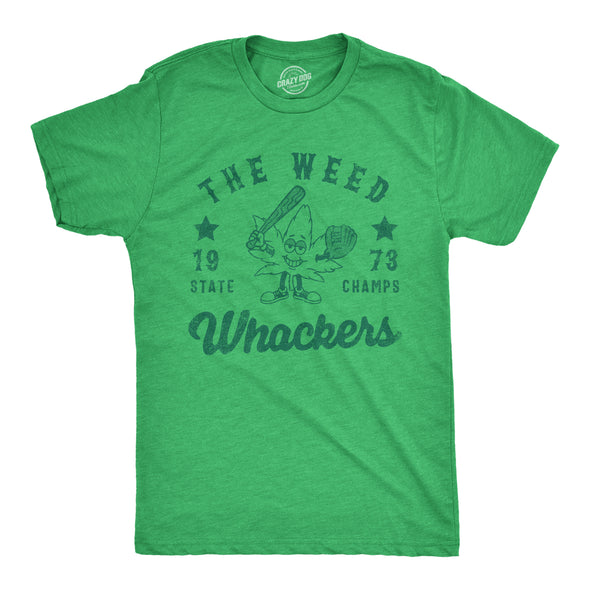 Mens The Weed Whackers State Champs T Shirt Funny 420 Weed Baseball Team Tee For Guys