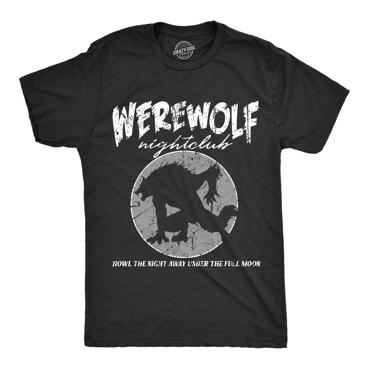 Mens Werewolf Nightclub T Shirt Funny Spooky Halloween Party Joke Tee For Guys