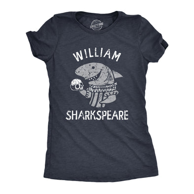 Womens William Sharkspeare T Shirt Funny Shark Week Shakespeare Joke Tee For Ladies