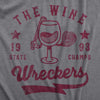 Mens The Wine Wreckers State Champs T Shirt Funny Booze Baseball Team Tee For Guys