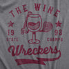 Womens The Wine Wreckers State Champs T Shirt Funny Booze Baseball Team Tee For Ladies