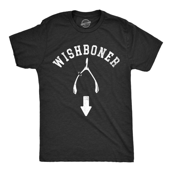 Mens Wishboner T Shirt Funny Thanksgiving Dinner Turkey Wish Bone Joke Tee For Guys