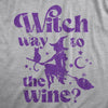 Womens Witch Way To The Wine T Shirt Funny Halloween Witches Drinking Lovers Tee For Ladies