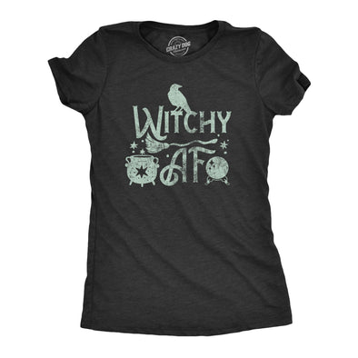 Womens Witchy AF T Shirt Funny Spooky Halloween Witch Lovers Tee For Ladies