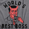 Mens Worlds Best Boss T Shirt Funny Office Job Devil Joke Tee For Guys