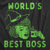 Womens Worlds Best Boss T Shirt Funny Office Job Witch Joke Tee For Ladies