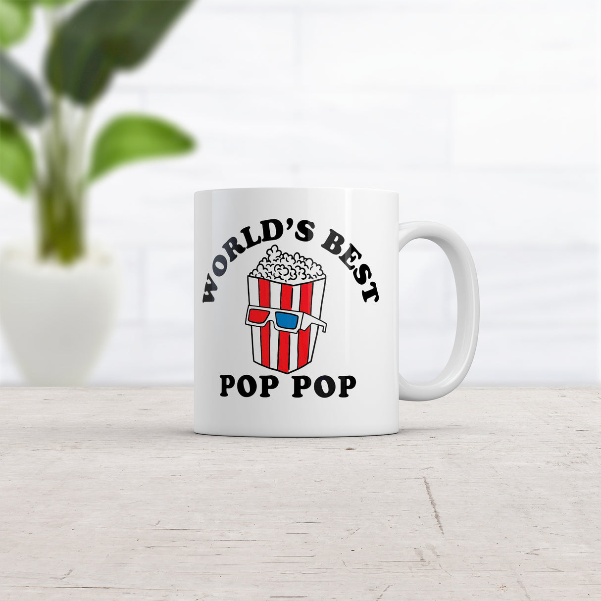 Worlds Best Pop Pop Mug Funny Father's Day Gift Movie Popcorn Lovers Cup-11oz