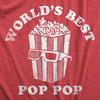Mens Worlds Best Pop Pop T Shirt Funny Father's Day Gift Movie Popcorn Lovers Tee For Guys
