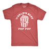 Mens Worlds Best Pop Pop T Shirt Funny Father's Day Gift Movie Popcorn Lovers Tee For Guys