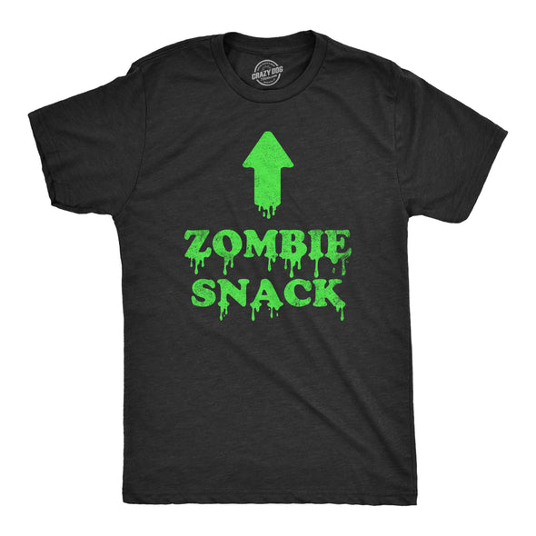 Mens Zombie Snack T Shirt Funny Halloween Undead Eating Joke Tee For Guys