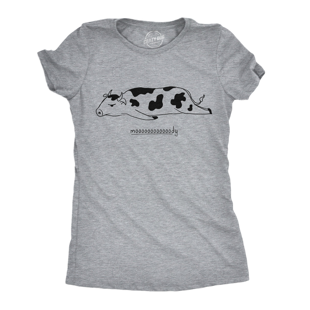 Womens Funny T Shirts Moooooody Sarcastic Cow Graphic Emotional Novelty Tee For