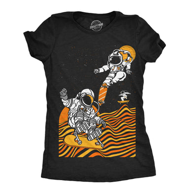 Womens Funny T Shirts Astro Skate Park Space Graphic Tee For Ladies