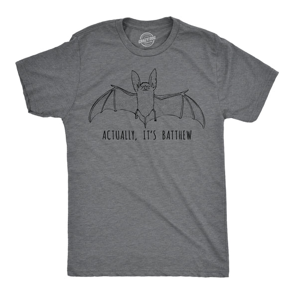 Mens Funny T Shirts Actually Its Batthew Sarcastic Bat Graphic Tee For Men