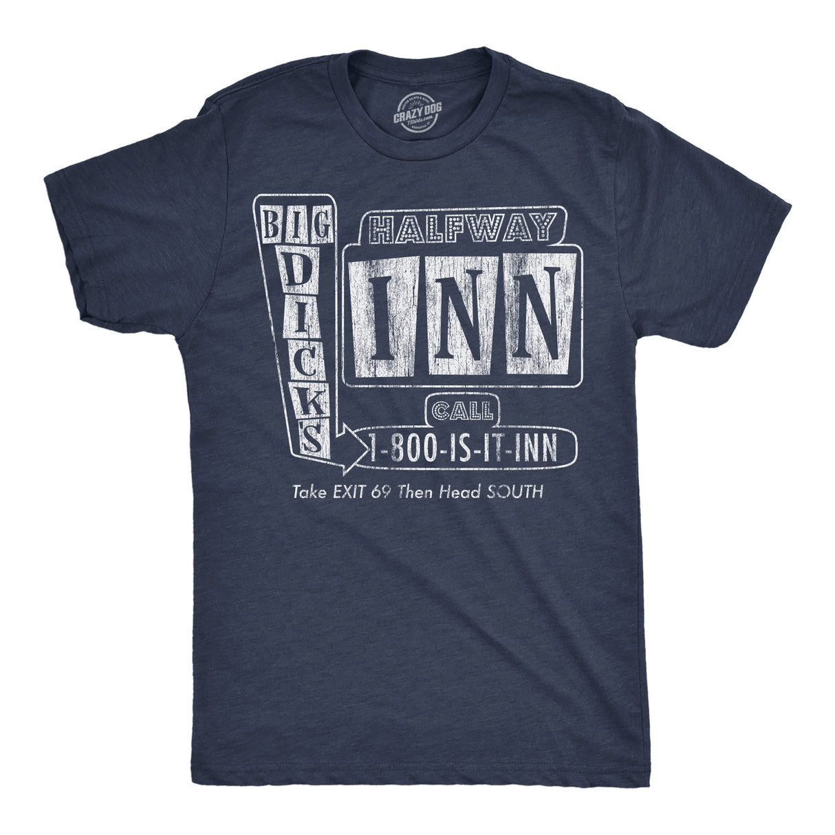Mens Funny T Shirts Big Dicks Halfway Inn Sarcastic Sex Graphic Novelty Tee for Men