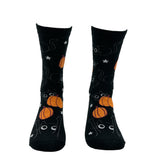 Women's Black Cat Pumpkin Socks Funny Cute Halloween Graphic Footwear