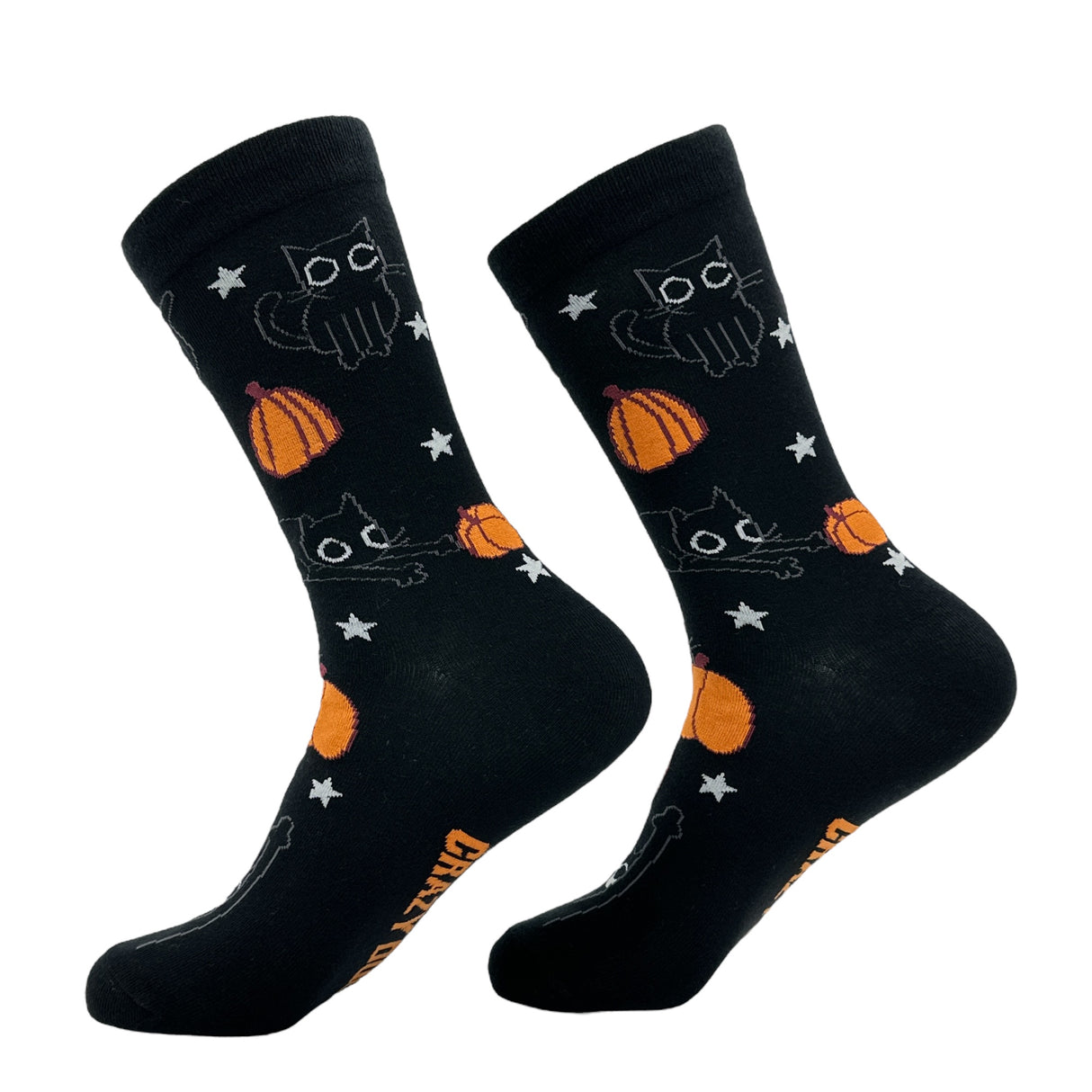 Women's Black Cat Pumpkin Socks Funny Cute Halloween Graphic Footwear