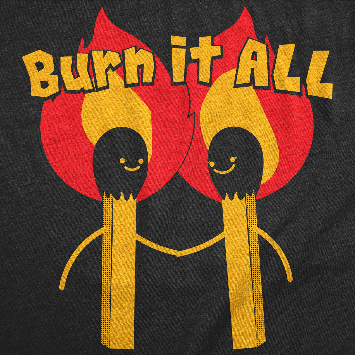 Womens Funny T Shirts Burn It All Sarcastic Fire Graphic Tee For Ladies