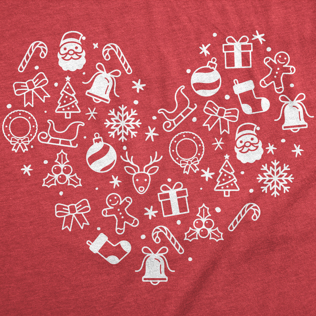 Womens Funny T Shirts Christmas Heart Cute Holiday Graphic Novelty Tee For Ladies