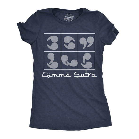 Womens Funny T Shirts Comma Sutra Sarcastic Graphic Tee For Ladies