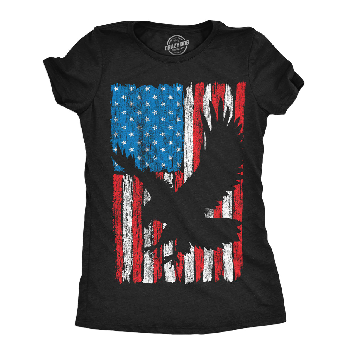 Womens Eagle In Flag Awesome T Shirt Fourth Of July Graphic Tee For Ladies