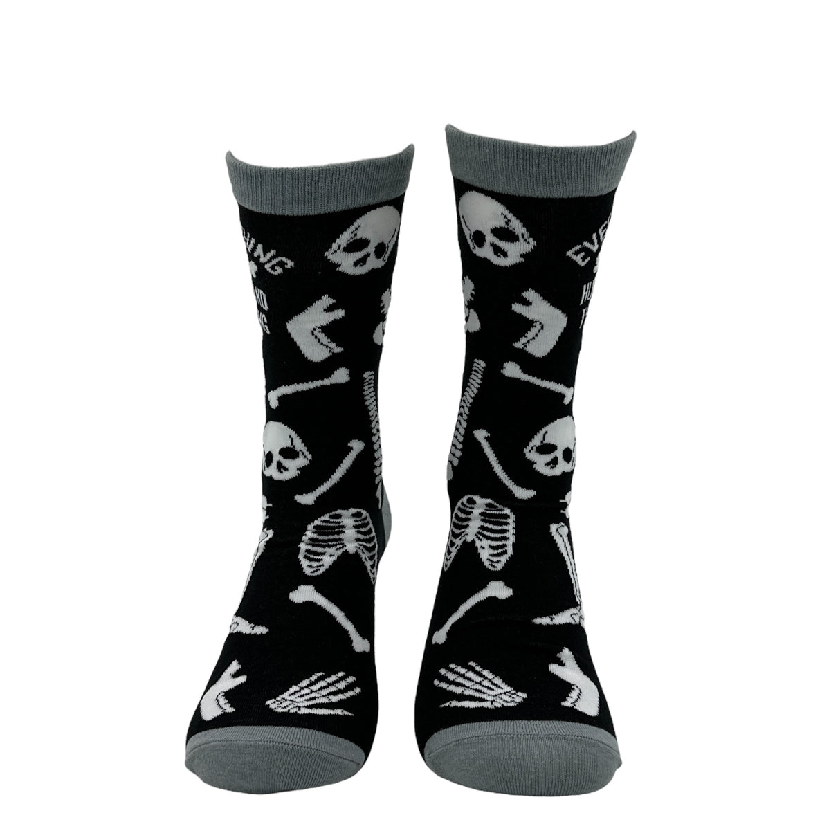 Women's Everything Hurts And Im Dying Socks Funny Sarcastic Skeleton Graphic Footwear