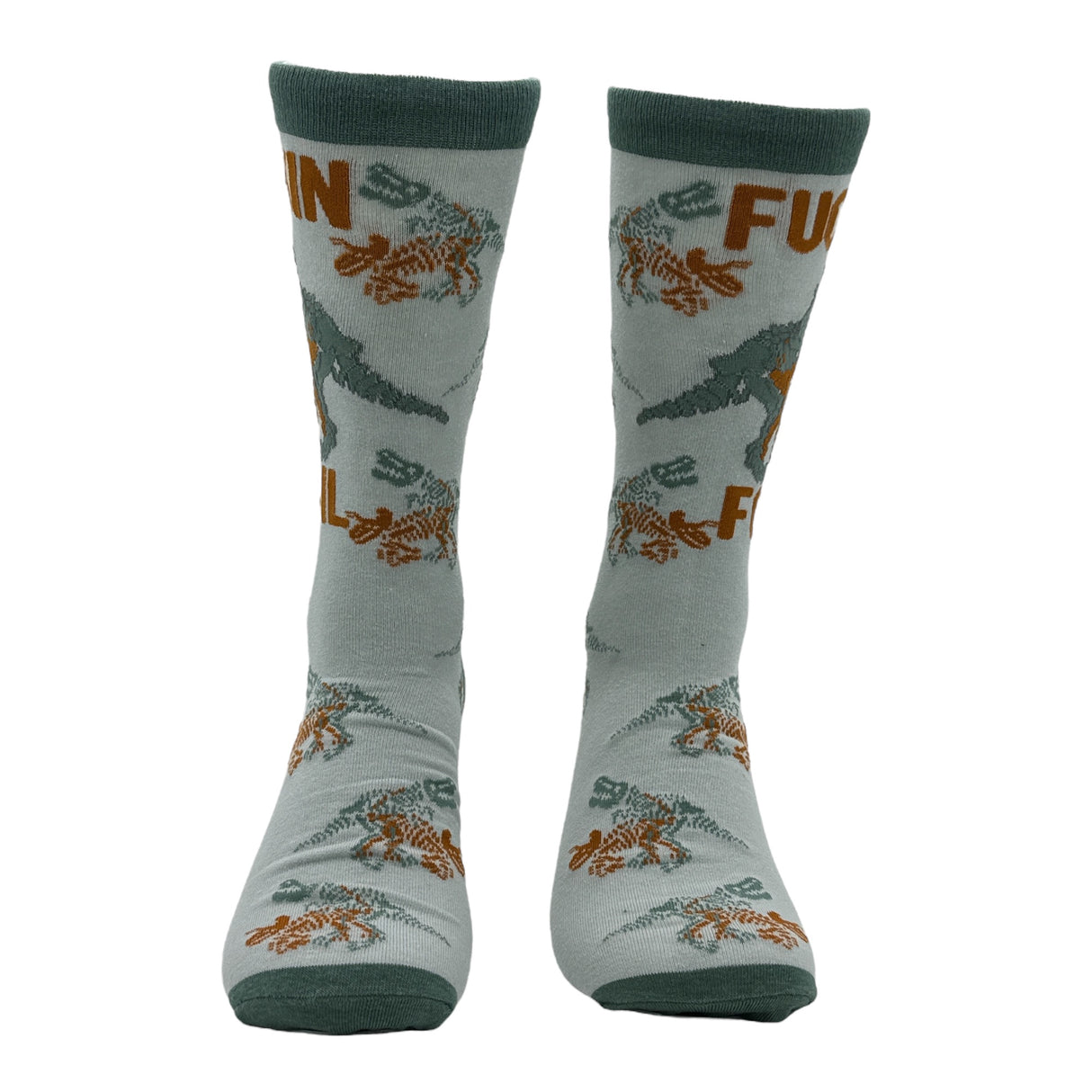 Men's Fuckin Fossil Socks Funny Sarcastic Dinosaur Graphic Novelty Footwear