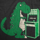 Womens Game Over T Rex Funny T Shirt Retro Video Game Tee For Ladies