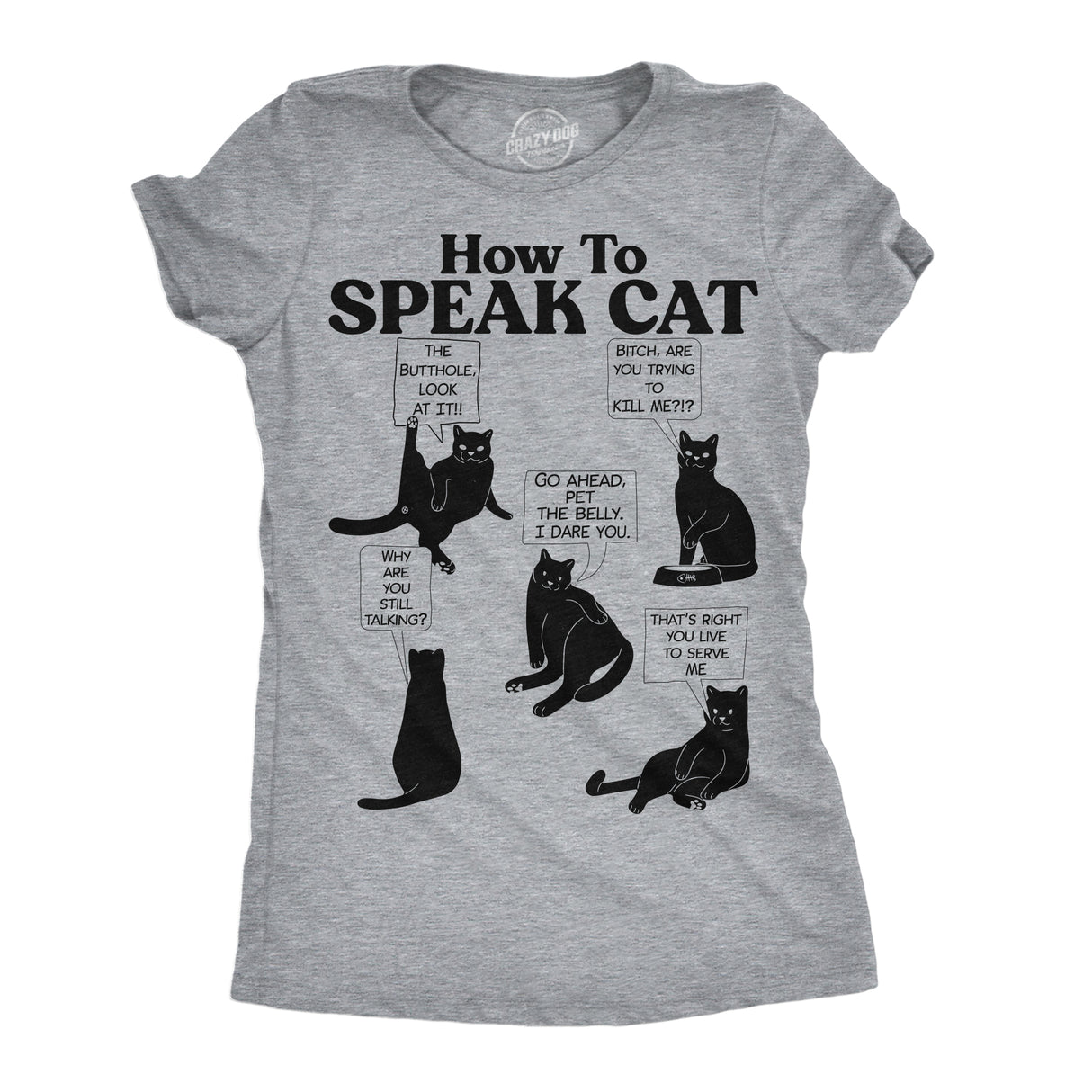 Womens Funny T Shirts How To Speak Cat Sarcastic Kitten Joke Novelty Tee For Ladies