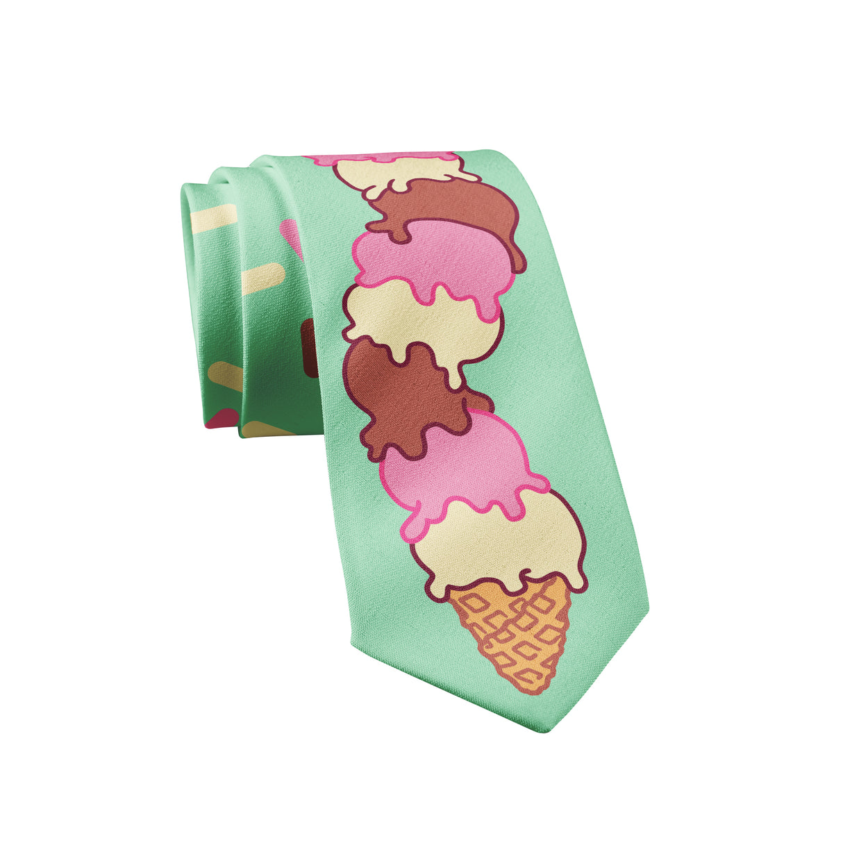 Ice Cream Tie Funny Sweet Treat Graphic Novelty Necktie