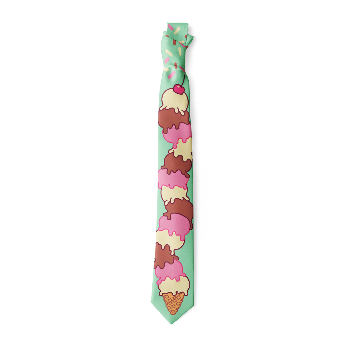 Ice Cream Tie Funny Sweet Treat Graphic Novelty Necktie