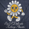 Womens Funny T Shirts Im A Delicate Fucking Flower Graphic Tee For Ladies