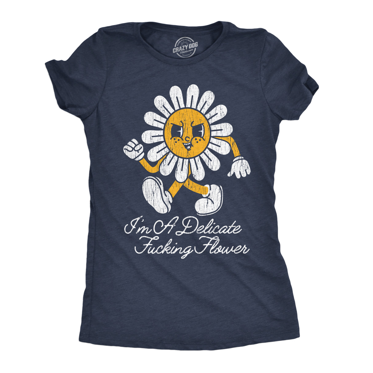 Womens Funny T Shirts Im A Delicate Fucking Flower Graphic Tee For Ladies