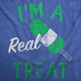 Womens Funny T Shirts Im A Real Treat Sarcastic Popsicle Graphic Tee For Ladies