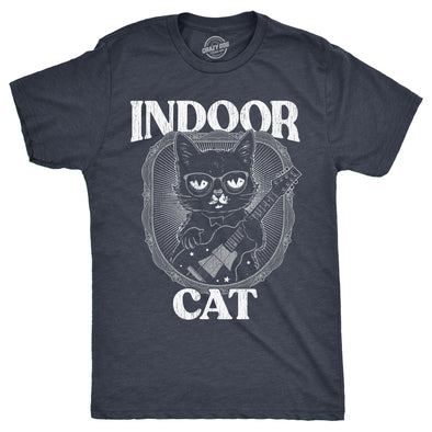 Mens Indoor Cat Funny T Shirt Introvert Sarcastic Tee For Men