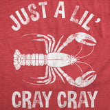 Mens Funny T Shirts Just A Lil Cray Cray Sarcastic Crayfish Graphic Novelty Tee For Men